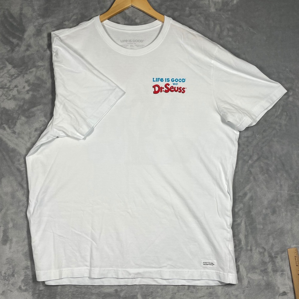 Life Is Good Dr Seuss Cat in the Hat Love White Crusher Tee Mens XL Shirt - Picture 3 of 9